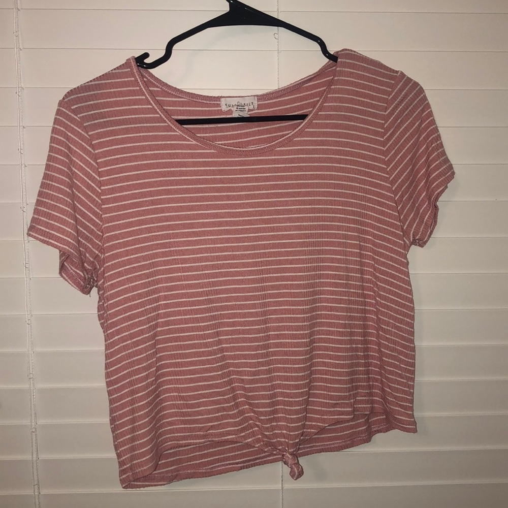 pink striped shirt from Tilly’s